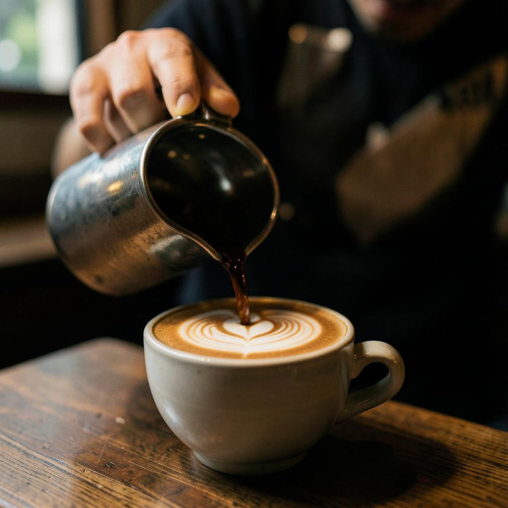 Slow-poured coffee